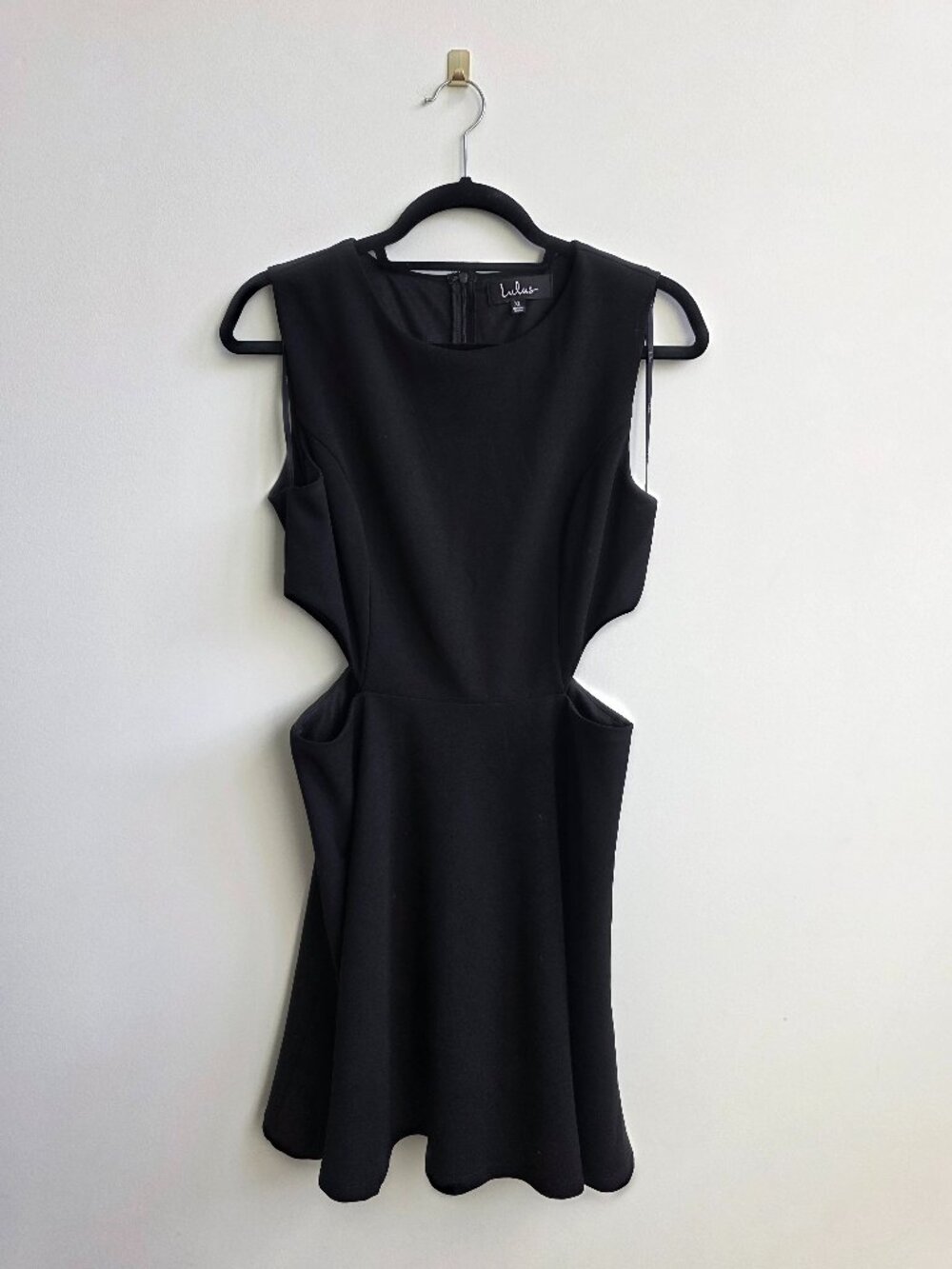 Lulu's "Toast to You" Black Cutout Skater Dress, Size XL